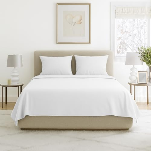 Brushed Microfiber Sheet Set- 4 Piece Bed Linens-Fitted & Flat Sheets, Plus 2 Pillowcases-Wrinkle, Stain & Fade Resistant by Lavish Home (King, White)