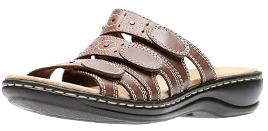 Clarks Women's Leisa Cacti Slide Sandal, Brown/Multi, 7.5 M US