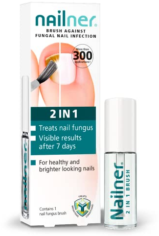 Nailner Spazzola per trattamento fungine delle unghie, extra forte, 5 ml, 2 in 1, per trattare e prevenire funghi delle unghie dei piedi, trattamento antifungino delle unghie, clinicamente testato e