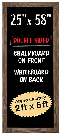 Excello Global Products Extra Large Gigantic Chalkboard Sign: 58x25 Hanging Chalk Sign for Kitchen Wall Decor, Restaurant Menu Board/Hangs in Both Directions/Reversible with Dry Erase Board on Back