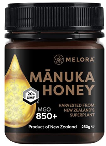 Melora Genuine Manuka Honey - 850 MGO, 250g - 20+ UMF - 100% Pure & Traceable High Strength Manuka from New Zealand