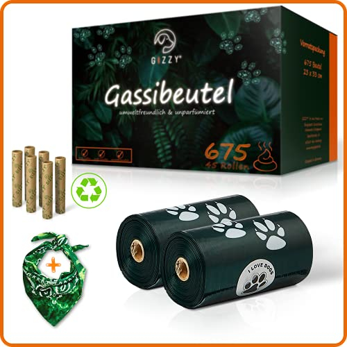 GIZZY® 720x Hundekotbeutel I 48x Rollen Kotbeutel für Hunde I Kotbeutel I Auslaufsichere Kackbeutel für Hunde I Ohne Duft I Dog Poop Bags