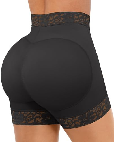 FeelinGirl Body Shaper Panty Tummy Control Shapewear Middle Waist Shorts Butt Shaper Black M