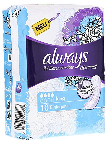 Always Discreet Inkontinenz-Slipeinlagen Long (10 Binden) für Damen, starker Schutz, den Sie kaum spüren