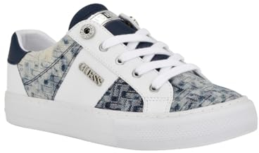 GUESS Damen Loven Sneaker, Weiß/Blau 171, 36.5 EU