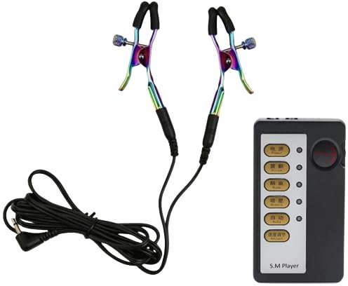 COOFINE Electric Nipple Clamps Nipple Jewelry Non Piercing Electric Shock Nipple Clamps Clip Adjustable Nipple Clamps Current Level Suitable for Ladies Own Use and Flirting with Adult Couples Style