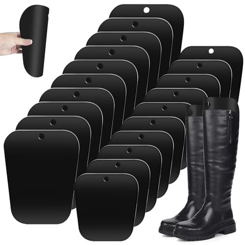 GZhaizhuan Lot de 20 embauchoirs à bottes, 20 feuilles, 20 pouces/12 pouces, porte-bottes, en plastique, réutilisables, soutien pour bottes hautes pour homme et femme, Noir , 8 Zoll/12 Zoll
