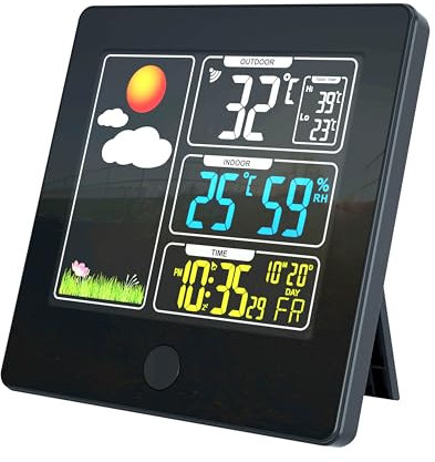 RED5 All In One LED Indoor Weather Station with External Wireless Monitor Sensor