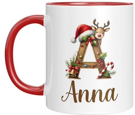 Tasse mit Namen personalisiert - Weihnachtstasse - Namenstasse - Weihnachten - Advent - Initiale - Nikolausgeschenk
