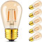 Hcnew Ampoule E27 LED ST45 S14 Blanc Chaud 2200K 1W équivalent à 10 Watt Ampoule LED Filament Vintage Edison Ampoule chaîne lumineuse verre ambre 220V-240V, Non Dimmable, lot de 6