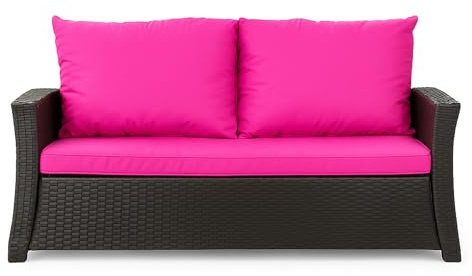 Setgarden® Utomhuskudde för trädgårdsbänk i syntetiskt rotin - Utomhuskudde - För Hollywood-gunstol - Rosa - 110 x 60 x 50 cm