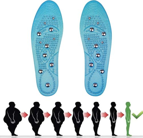 Plantillas Magnéticas, 1 Par Plantillas Acupresión Zapatos, Plantillas Gel Magneticas Para Hombre y Mujer, Reflexología Plantillas de Acupresión Fascitis Plantar Cuidado de La Salud Del Pie (41-46)