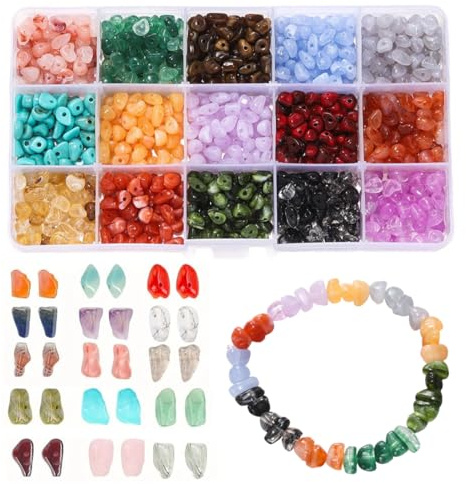 OUDQFCJ 1 scatola Perle di Pietra Naturale Perline per Collane Pietre per Braccialetti Irregolare Perline per la Creazione di Gioielli Pietre per fai da te Bracciali Collane Orecchini Decorazioni