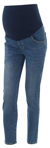 Fldy Jean de maternité - Pantalon large - Pantalon de grossesse extensible - Avec poche, bleu, M