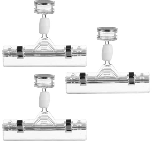 ABOOFAN Lot de 3 Porte-Étiquettes Magnétiques Transparents Clips Robustes pour Support d'Étiquettes et Présentoir Supermarché Boutique Restaurant