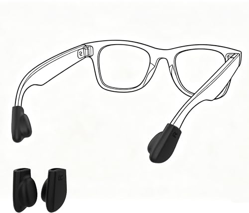 HiBloks Grip per Orecchiali per Ray-Ban Meta Wayfarer/Skyler/Headliner Gen2, Accessorio Antiscivolo in Silicone, Cuscinetti Auricolari per Occhiali da Sole Meta Gen2 (1 Paio)