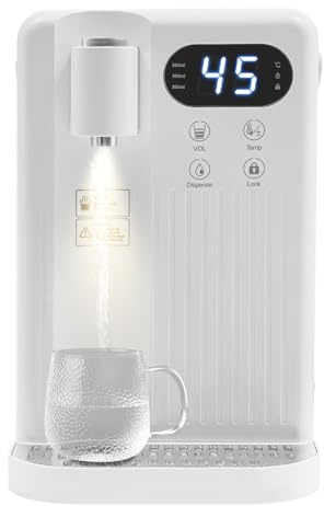 Distributore di acqua elettrico con 12 temperature, riscaldamento rapido da 2000 W, sicurezza per bambini, serbatoio da 3 l, per acqua calda, acqua fredda, automatico per casa, ufficio, bianco