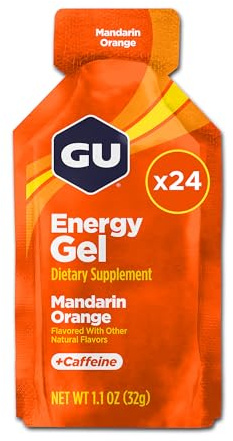 GU Energy Gel Mandarin Orange, 20mg Caffeina, box da 24 gel da 32g