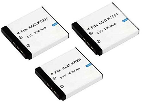 High Capacity - 3 x Rechargeable Battery for Kodak EasyShare M320, M340, M341, M753, M763, M853, M863, M893 IS, M1063, M1073 IS, MD41, MD853, MD863, MD1063, MX1063, V550, V570, V610 and V705 Digital Camera