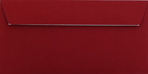 25 Din lang Briefumschläge Bordeaux 11 x 22 cm mit Haftstreifen, Grammatur 120 g/m²