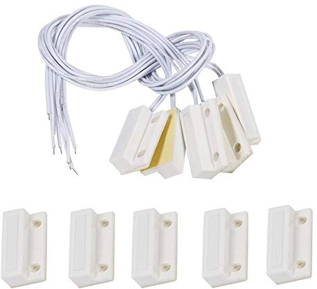 Smandy Tür und Fenstersensoren 5-TLG. MC-38 vertiefte verdrahtete Tür Fenstersensor Tür Fenster Alarm Magnetschalter Home Security Alarmanlage