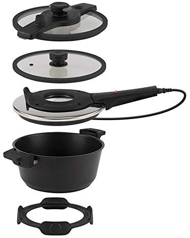 Remoska Tria T41/42-3l, 610W, Multifunktionspfanne mit Glasdeckel und Soft-Schnellkochtopf Funktion, Allen Herdarten Auch auf Induktionsherden