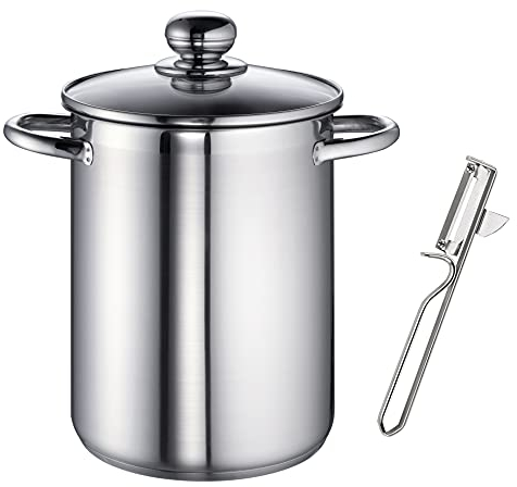 Rohe Germany 262431-02 Kim Casserole à asperges en acier inoxydable avec éplucheur à asperges, induction, 4,5 l, argenté