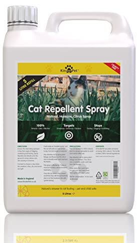 KinderPet® Eco Cat Repellent Big Value 5L Refill Stop Cats Anti Fouling Natural Humane Citrus Spray Cat Deterrent Stops Fouling Digging Pooping Peeing Urinating Scratching Refill