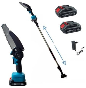 Trade Shop - Elettrosega Batteria 24v Motosega Potatore Troncarami Con Asta Telescopica 240mm
