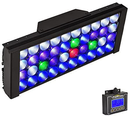 PopBloom Meerwasser LED 100W, Salzwasser LED Beleuchtung volles Spectrum für Reef Coral Fish Wasserpflanzen Salzwasser Aquarium (1 Lampe mit Hängeset)