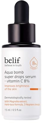 belif Super Drops - Siero antiossidante con 8% di vitamina C (15 ml) | Per un tono uniforme della pelle, affina la consistenza della pelle e dona luminosità | K-Beauty dalla Corea