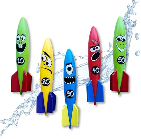 Schildkröt Rocket Divers Set - 5 Unterwasserraketen - Tauchspielzeug für Kinder ab 5 Jahren - ideal für Schwimmbad oder Badewanne