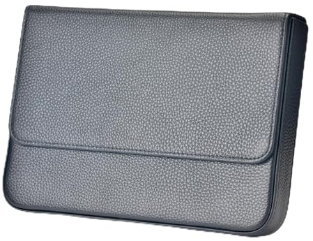 Lanxivi Federmäppchen für 12 Füllfederhalter, echtes schwarzes Leder, tragbare Stifttasche, Schubladen-Stil