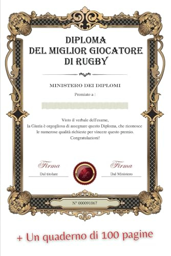Diploma del Miglior Giocatore di Rugby: Idea regalo