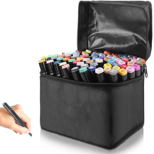 BAIFULAI 80 Farben Alkohol Marker, Graffiti Stifte Set, Twin Marker, Graffiti Marker, Filzstifte Set, Marker Stifte Kunst Marker für Anfänger, Hervorheben, Skizzieren, Zeichnen, Ausmalen, Manga