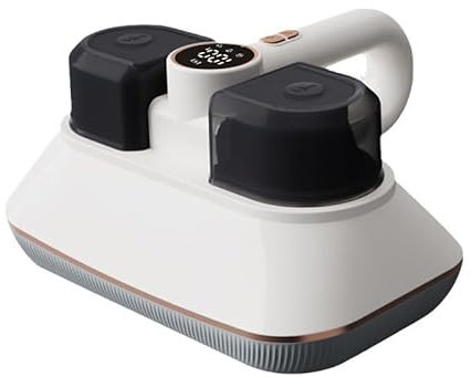 Aspirateur anti-acariens pour matelas avec lumière UV, 3 niveaux d'aspiration puissant Aspirateur anti-acariens avec écran LED, double tasse à poussière Aspirateur sans fil pour un nettoyage
