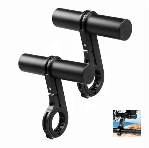 Extensión Soporte de Extensión,2 Piezas Extensor de Manillar para Bicicleta,Soporte de Manillar de Aleación,Extensión de Manillar de Clip único,para Linternas,Teléfonos Inteligentes