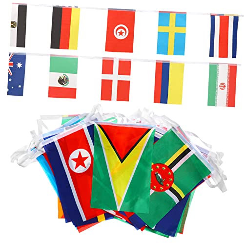 Ciieeo 200 Stück String Fahnen Kleine Flaggen Stäbe Internationale Flagge Bannerflagge Weltdekoration Nationalflaggen Bunte Kleine Flagge Länderflagge Weltflaggen Wimpelkette
