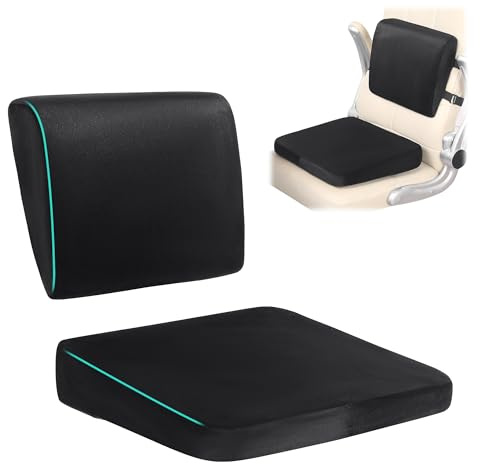 ROYALAY Wedge Cushion for Chair with Backrest, Memory Foam Back Support Cushion High-Density Foam for Pressure Relief, Adult Booster Pads for Car, Truck, Office Chair, Long Flights