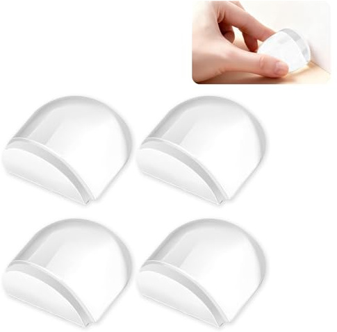 4 Pcs Arrêts de Portes, Arret de Porte Butoir de Porte Sol Transparentes Porte Stop-Porte Adhésif Au Sol et Parquet, Butoirs de Porte Protection de Portes et Murs