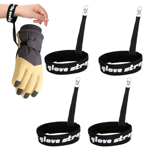 Generisch Set di 4 fasce elastiche per guanti sportivi, guanti da sci, per uomini, donne, adolescenti, adulti, sciatori, snowboard, pendolari, passeggiate e campeggio