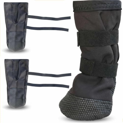 2Pcs Zapato Perro Calcetín Perro Heridas Patuco Perro Ajustable Antideslizante Bota Paw Protector Pansement Chien Anti Lechage Pata Perro Dog Sock Boot Pet Shoe Calcetín, para Protección Heridas