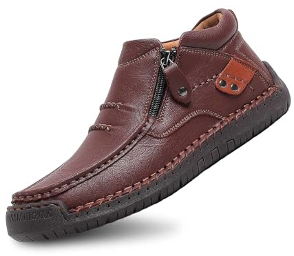 Chaussures Cuir Homme Zip latéral Enfiler Marche Quotidien Confort Jean