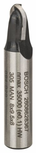 Bosch Professional Zubehör 2 608 628 367 Hohlkehlfräser 8 mm, R1 4 mm, D 8 mm, L 9,5 mm, G 40 mm