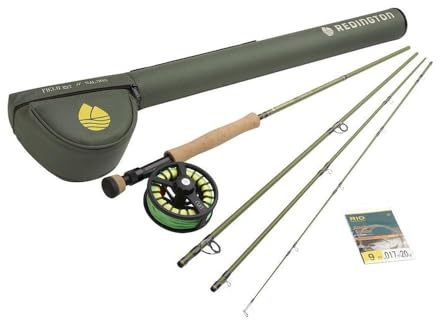 Redington Fly Fishing Field Kit, Fly Rod and Reel Combo, Fly Line, Carrying Case