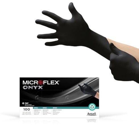 Ansell MICROFLEX Onyx N64 Disposable Nitrile Gloves, 2XL, 100/Dispenser