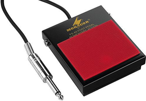 MONACOR Img Stage Line FS-60 Fußpedal für Gitarrenverstärker, rot, O10290