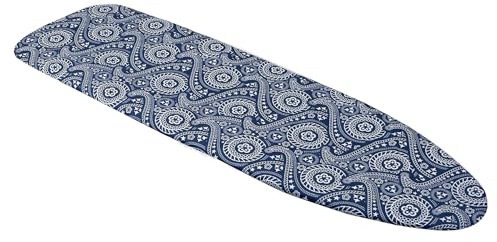Westex Paisley Heavy Duty Ironing Board Cover and Pad, Extra Thick 3-Layer Stain Resistant Padding, Elasticized Skirt, Click-to-Close Fastener, Standard Size 15 x 54 Inch