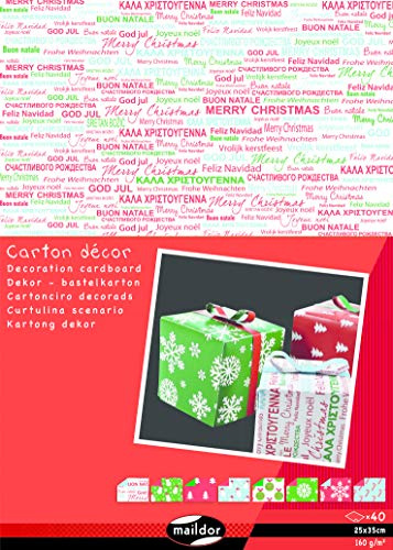 papper 50 35.0 x 25.0 x 0.8 cm Assorted Christmas Colours (Text)
