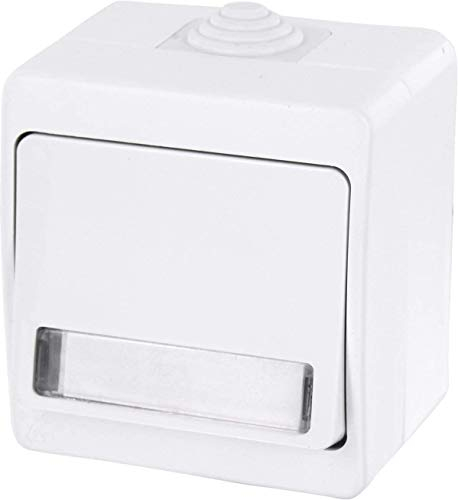 Bouton de sonnette en saillie, plaque nominative IP54, tout-en-un, série G1, blanc pur